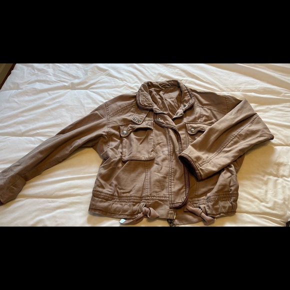 Free People Mauve Bomber Jacket - Picture 2 of 5